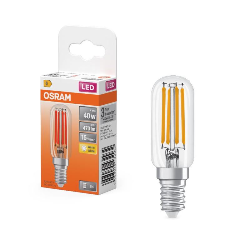 OSRAM E14 LED STAR SPECIAL T26 Lampe klar 4W wie 40W warmweißes Licht - Kühlschranklampe, Designerlampe